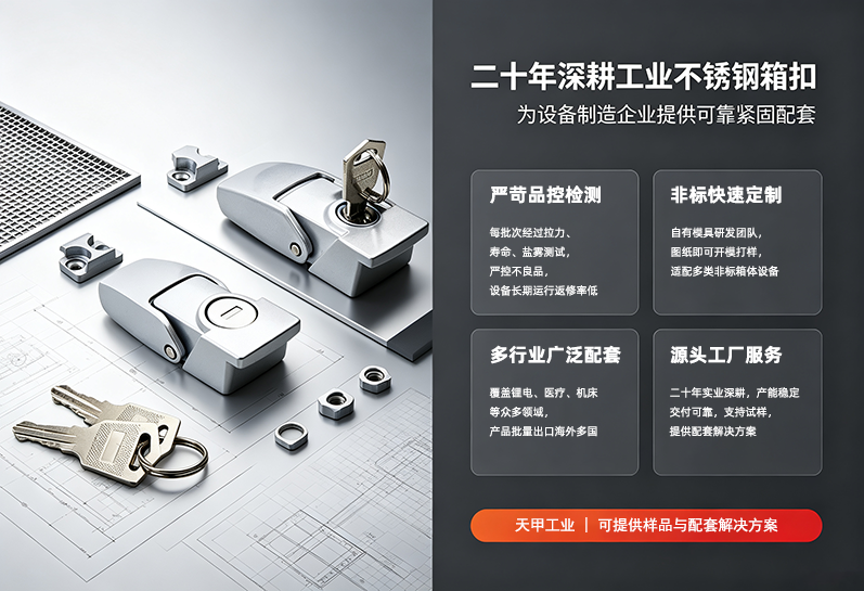 多重检测严苛品控，工业不锈钢箱扣源头厂家可定制